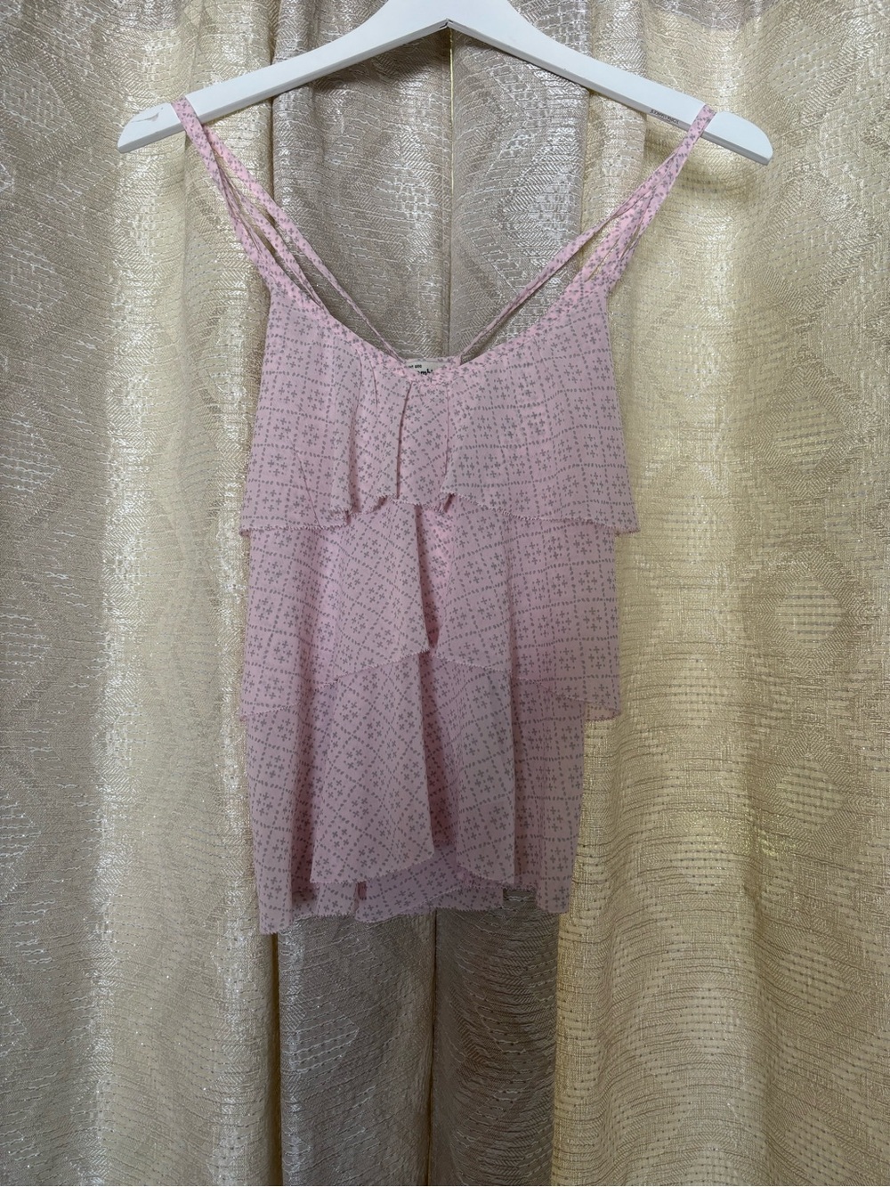 Light Pink Layered Abercrombie Spaghetti-Strap Kids Top